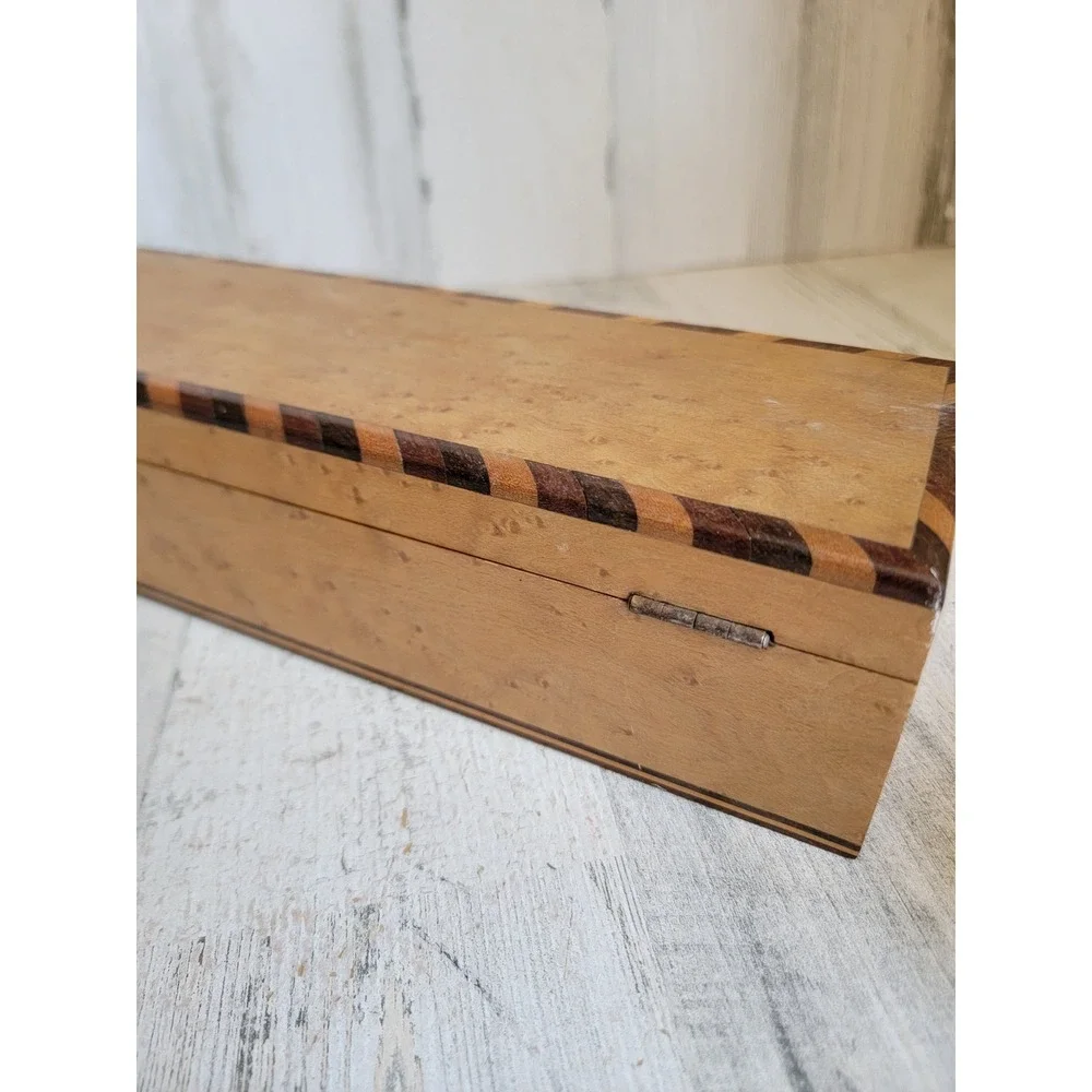 Vintage long lock key flute instrument‎ hinged wooden unique home decor
